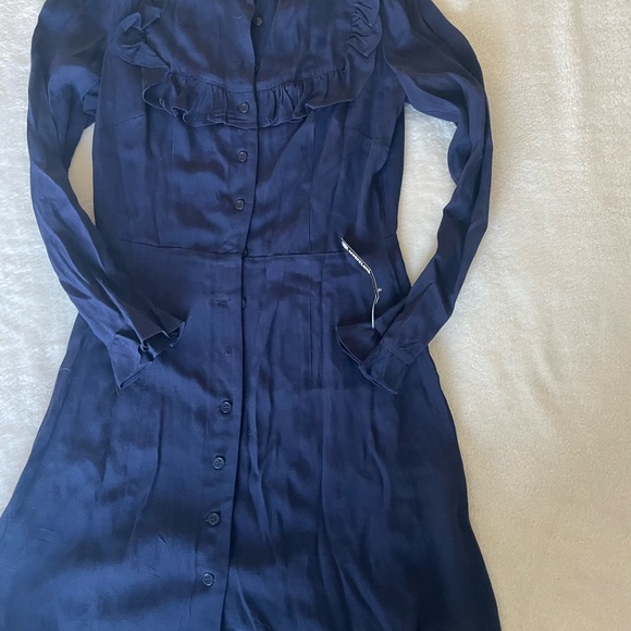 Reformation Maia Midnight Blue Ruffle Dress - Picture 5 of 9